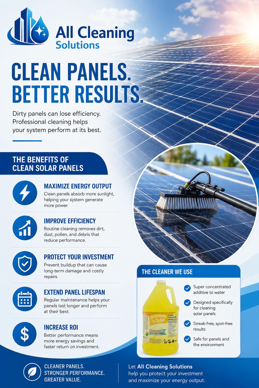 Solar panel cleaning service graphic